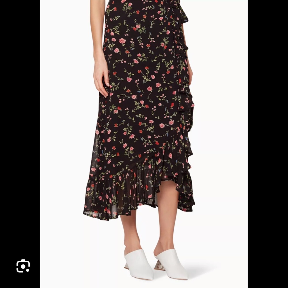 GANNI BLACK ELM GORGETTE WRAP SKIRT WOMEN - SIZE 38 GREAT CONDITION